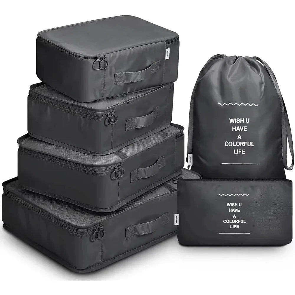 Travel Luggage Organizer Bags for Clothes Shoes and Packing Cubes