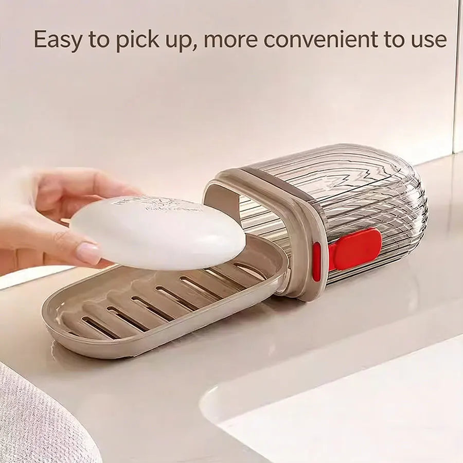 Portable Wooden Soap Box With Sealed Lid For Travel Storage