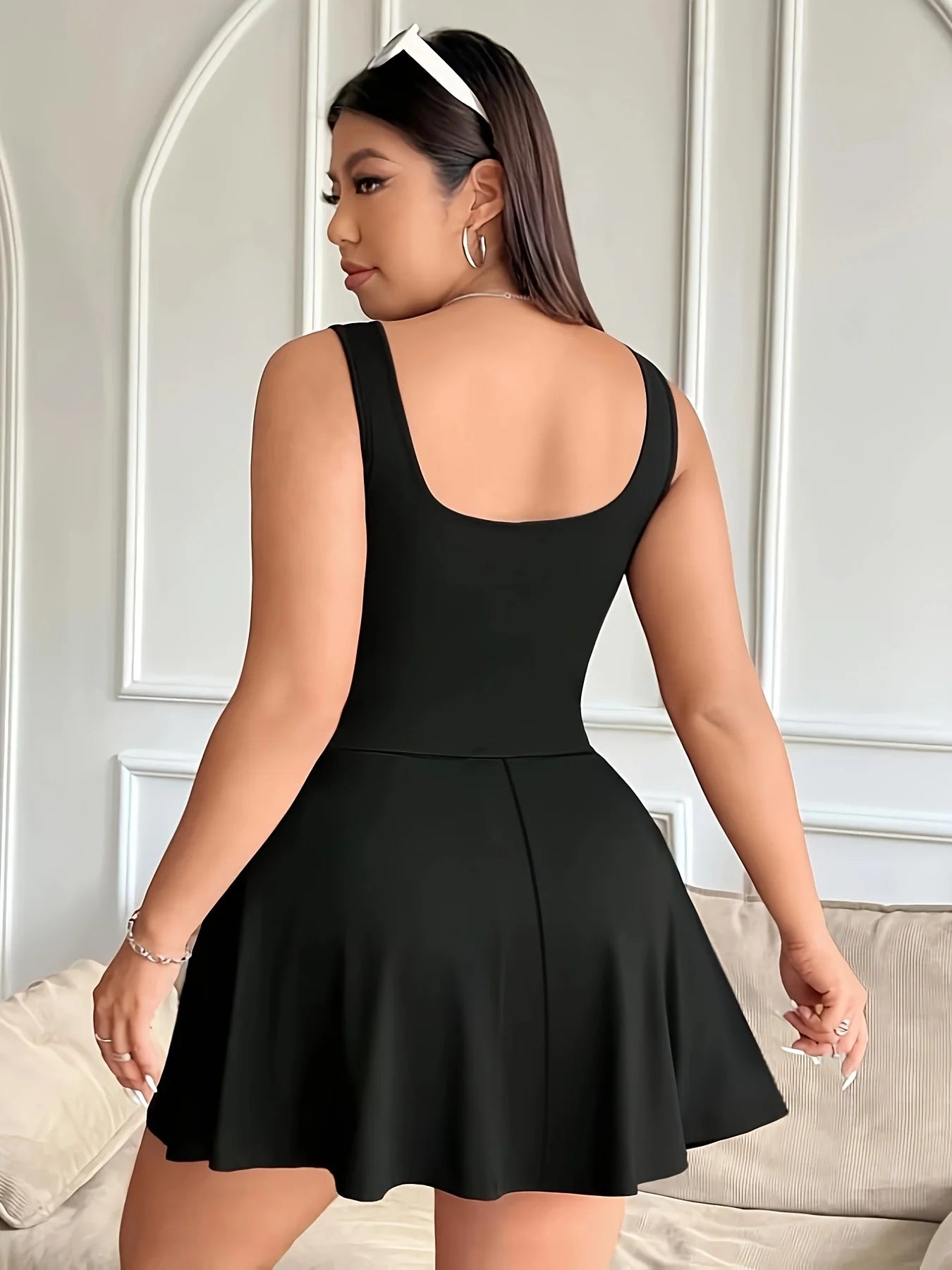 Popular Hot Products for Spring, Summer and Autumn, Home Leisure and Commuting Elegant Solid Color Large-Size Women's Dress