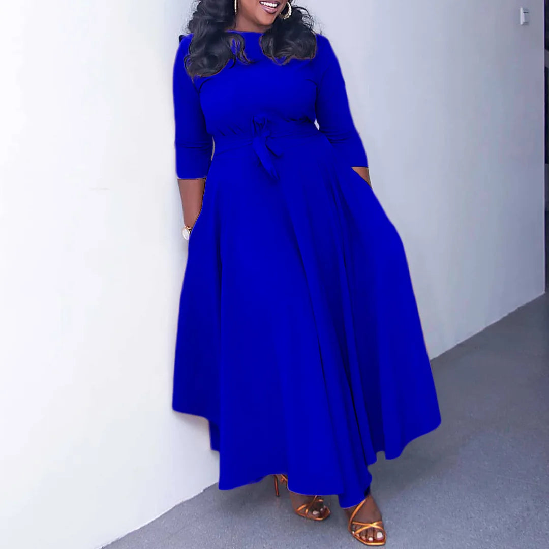 Women Summer Tie Waist Long Maxi Comfortable Casual Print Dress