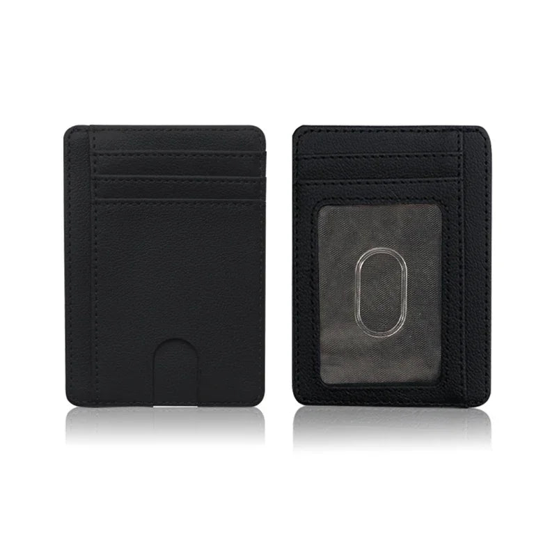 RFID Blocking Wallet Men ID Credit Card Holders Pu Leather Carbon Fiber Minimalist Wallets Male Thin Slim Smart Card Holder Case