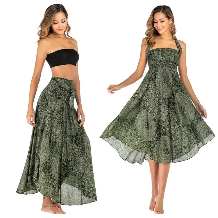 Sexy Summer Long Boho Bottom Women Skirt Vintage Casual Ropa Mujer Faldas Loose Fashion y2k Maxi Skirts Woman Clothing Saia Jupe