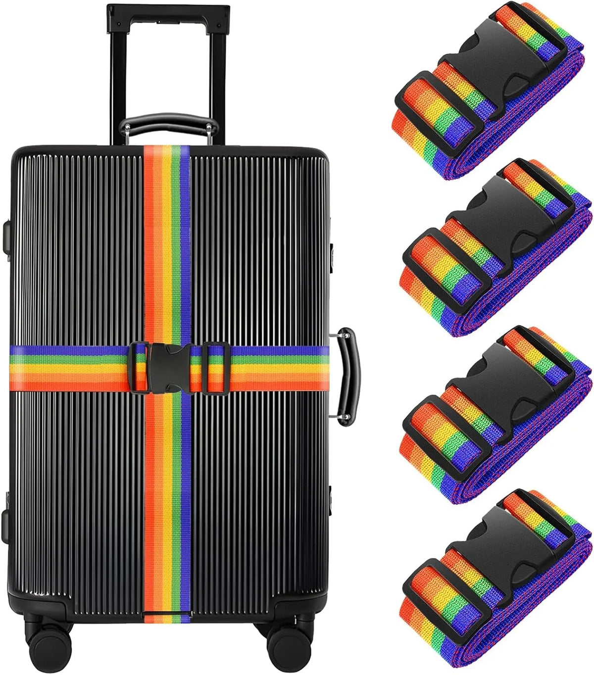 Elastic Luggage Straps for Suitcases With Secure Travel Buckle Set
