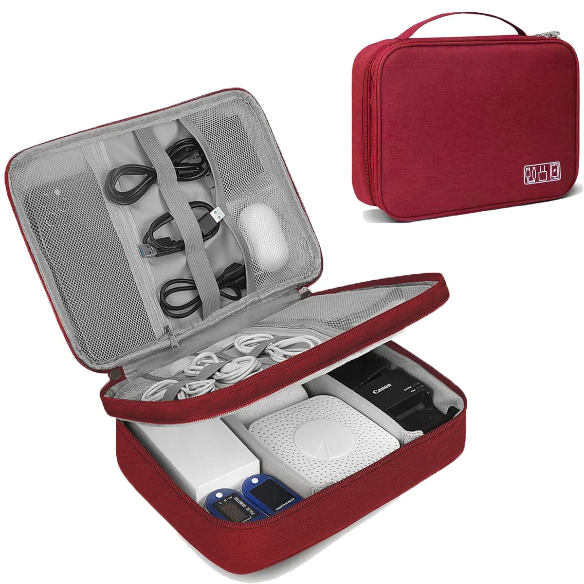 Portable Digital Storage Bag Data Cable Organizer Power Bank Electronic Devices Gadget Storage Pack Makeup Travel Organize Pouch