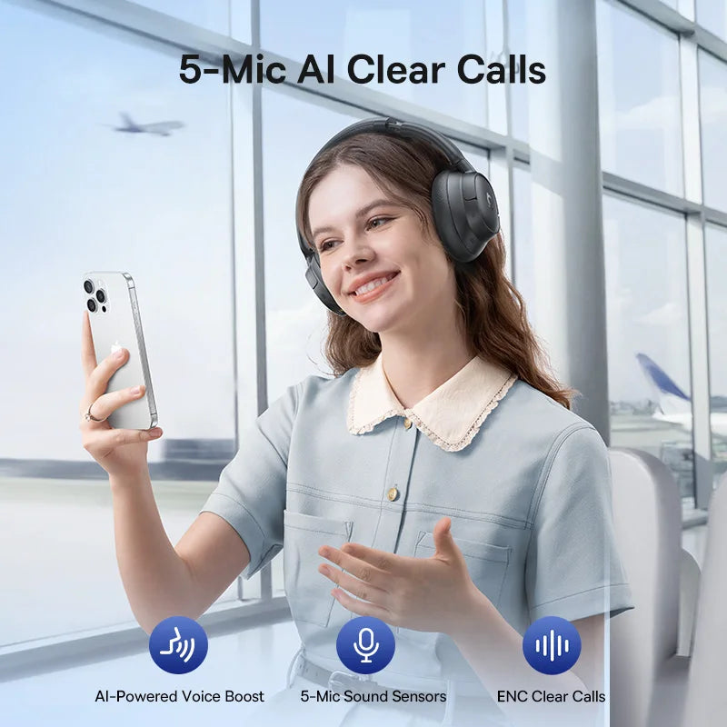 Baseus Adaptive Noise Cancelling Wireless Headphones With Hi Res LDAC Audio