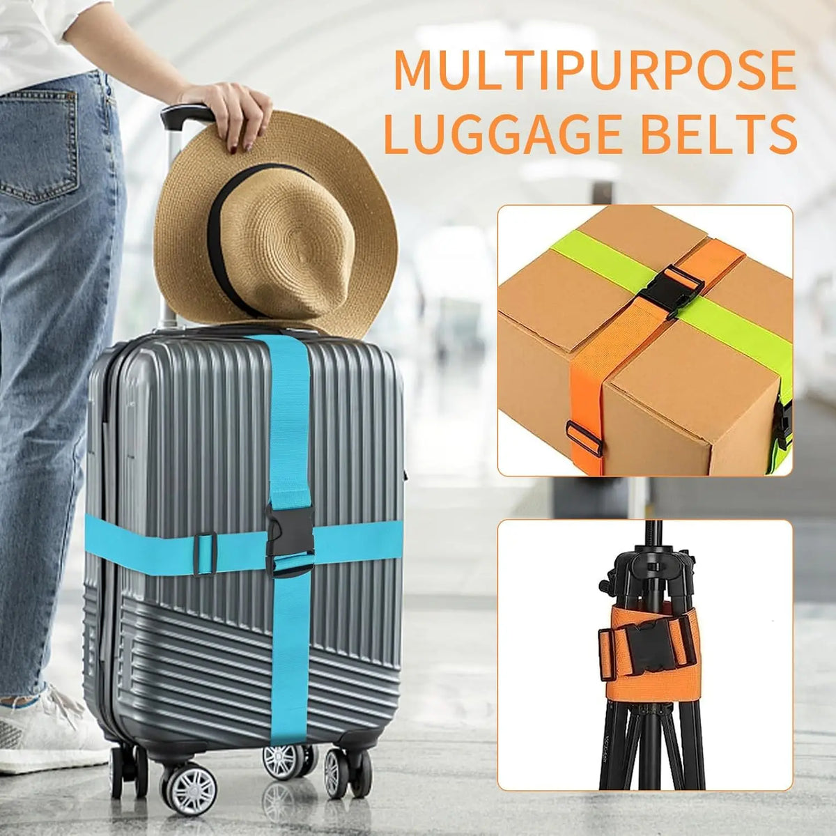 Elastic Luggage Straps for Suitcases With Secure Travel Buckle Set