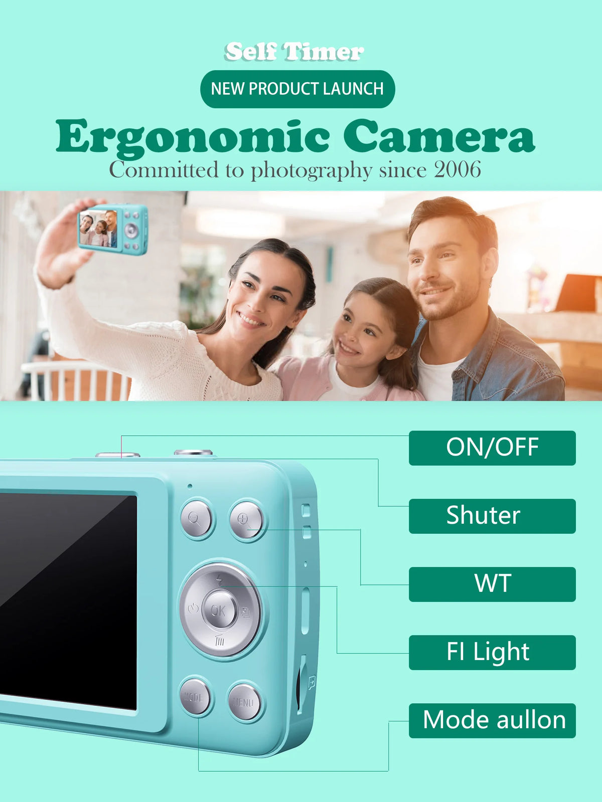 W&O 48MP Digital Camera With 16X Zoom And 32GB Memory