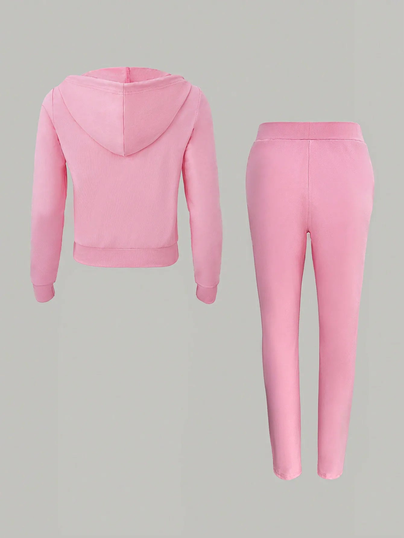 Women Zipper Hoodie Jogger Sweatpants Two Piece Classic Sportswear Set