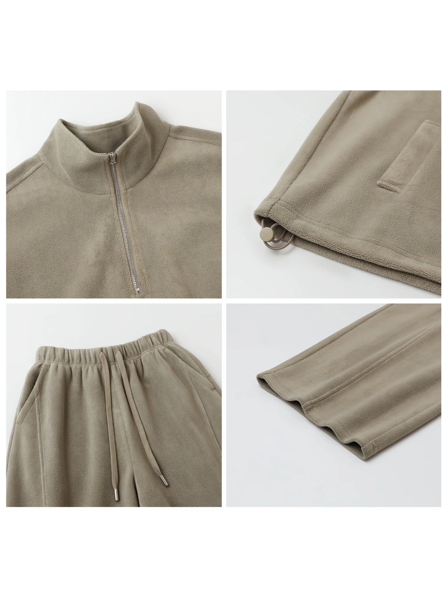 CHIC VEN Women Sweatsuit Loose Casual New Granular Velvet Stand Collar Female Top Pants Set for Woman Sport Autumn Winter 2025