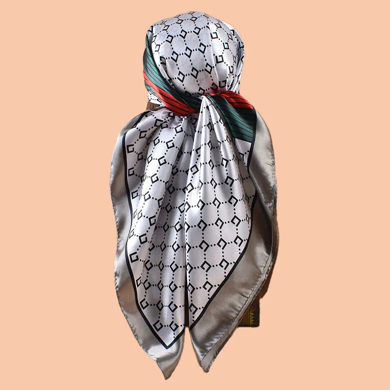 YWQLWJ Women Summer Beach Satin Square Scarf Versatile Fashion Accessories