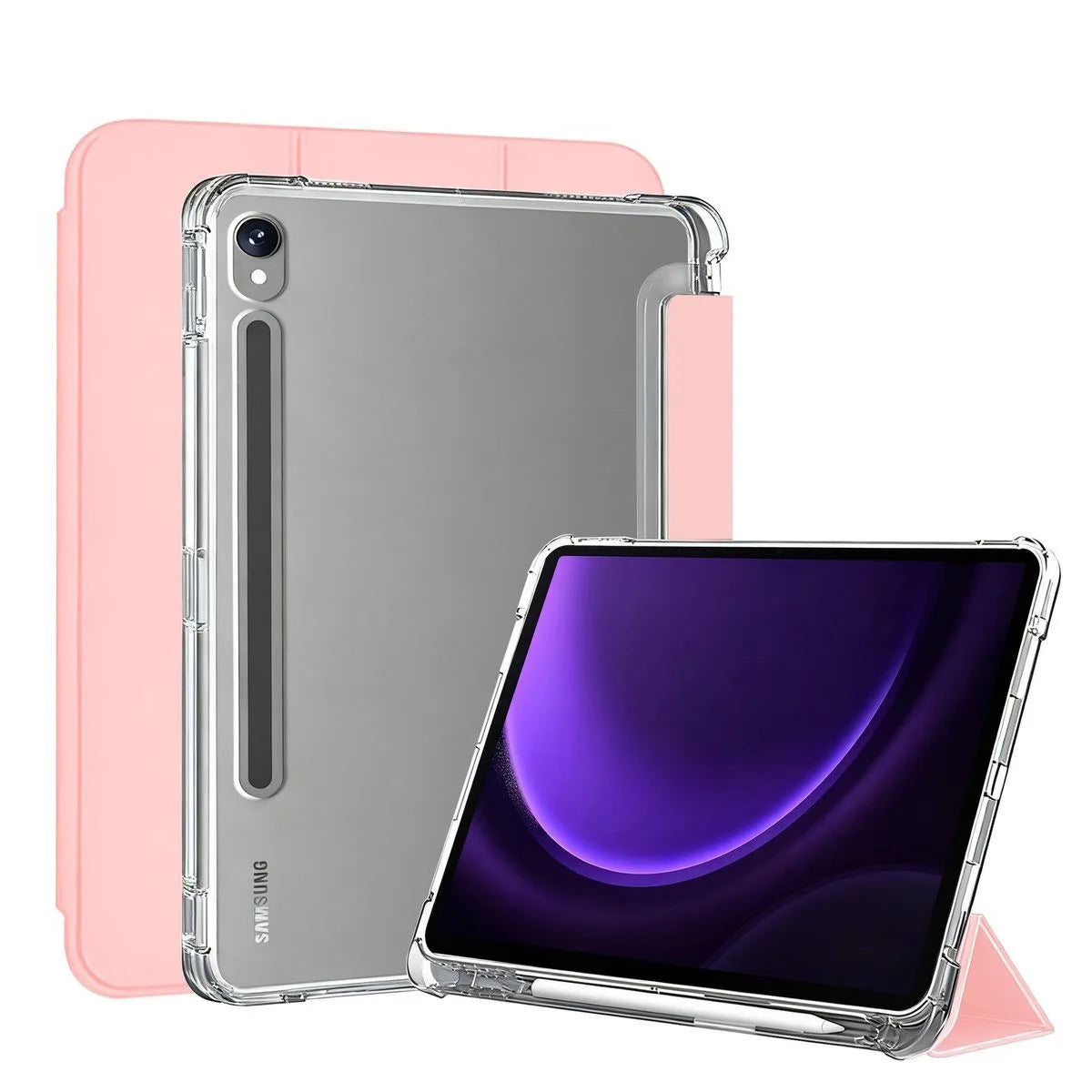 For Samsung Galaxy Tab S9 FE S10 Plus S9 S8 S7 Plus FE 12.4 11 Case Matte Transparent Back Cover Tab A11 A9 Plus 11 S Pen Holder