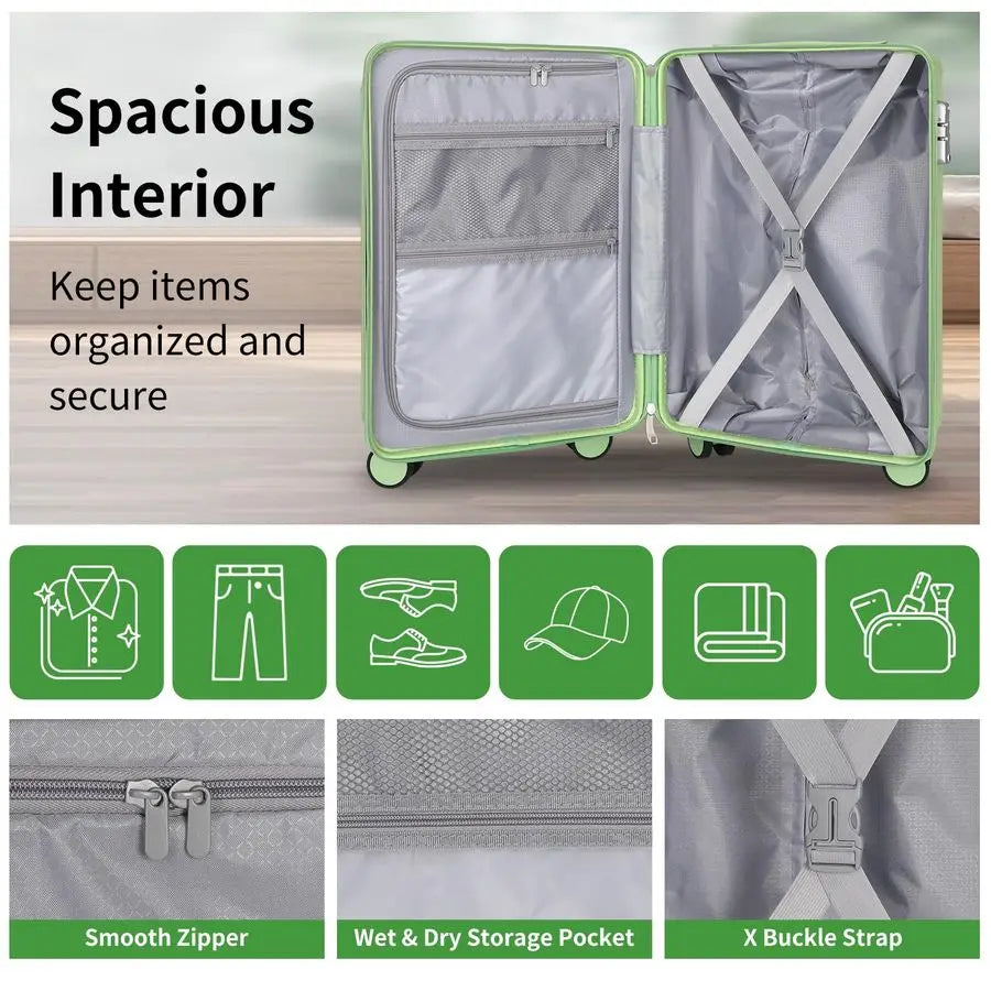 Airline Approved Vintage Style Carry On Luggage With Backpack Set