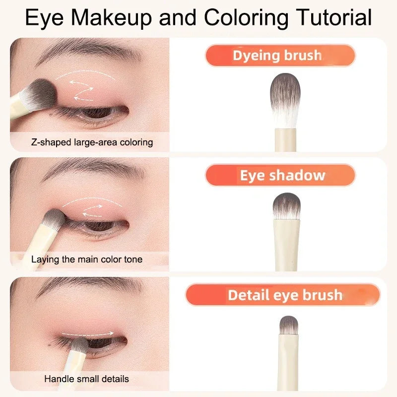 5/6/8/10pcs Natural Eye Makeup Brushes Set Detail Eyeshadow Brush Makeup Brush White Ultra Soft Eyeshadow Eyeliner Makeup 2026