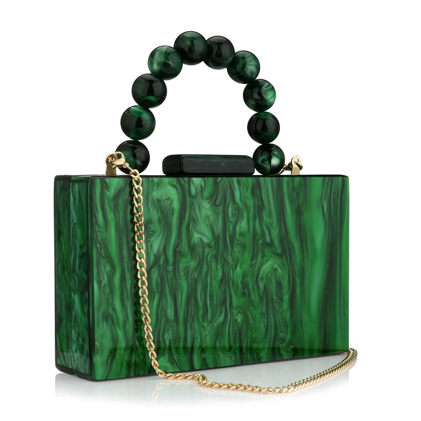 Luxury Acrylic Marble Box Clutch Bag Chain For Party Wedding