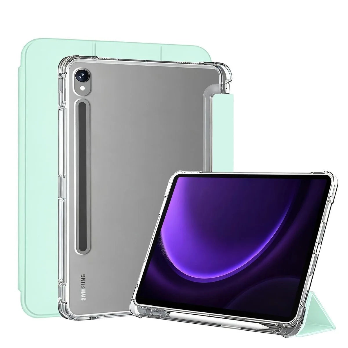 For Samsung Galaxy Tab S9 FE S10 Plus S9 S8 S7 Plus FE 12.4 11 Case Matte Transparent Back Cover Tab A11 A9 Plus 11 S Pen Holder