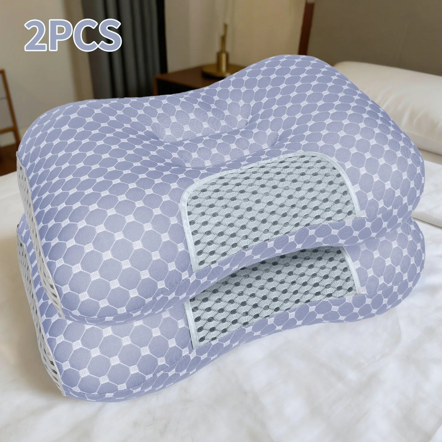 Couples Soft Knit Neck Massage Pillow With Adjustable Ergonomic Design