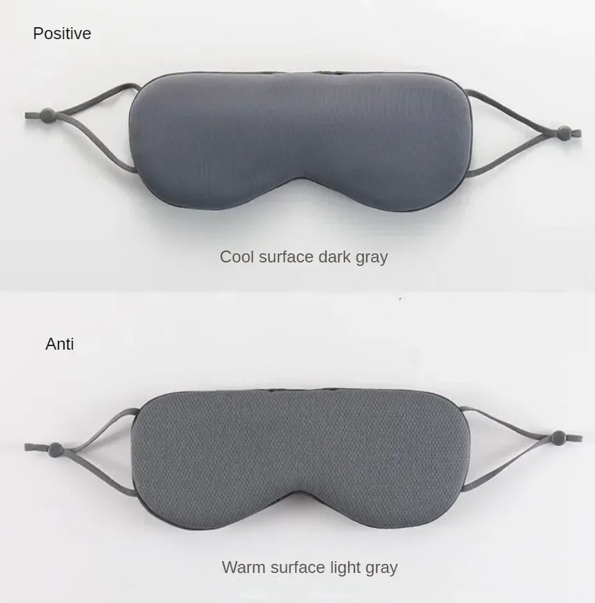 Sleep Mask Warm Cold Dual-Use Soft Silk Eye Mask Night Blackout Blindfold Eye Shade with Adjustable Elastic Strap Travel Shade