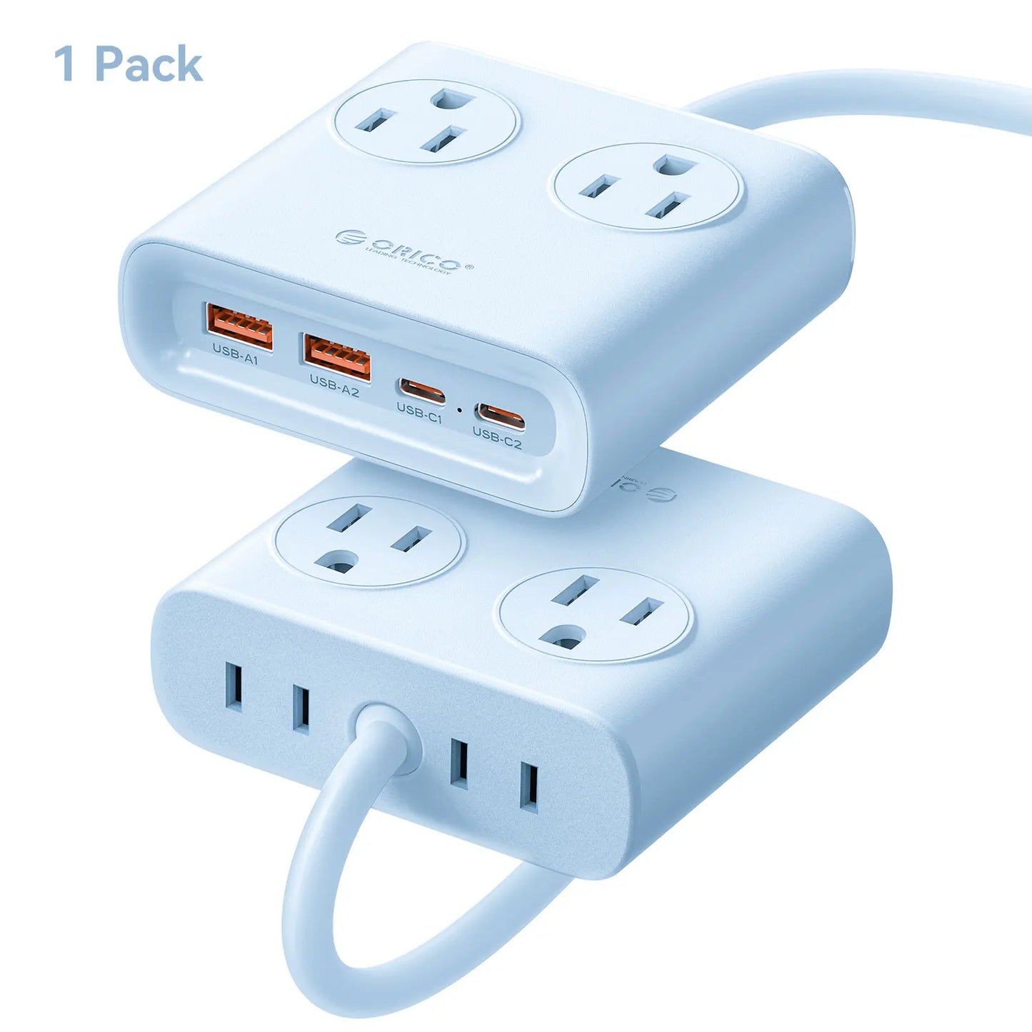 Orico 25W GaN Power Strip Desktop Charger 4 AC Outlets