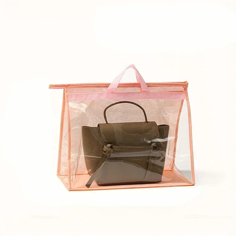 Clear Handbag Dust Bags Zipper Hanging Storage Organizer For Closet