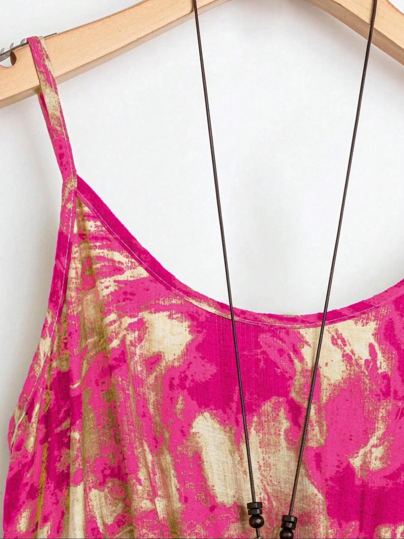Plus Size Marble Print Tank Dress & Top Set, Casual Sleeveless Dress & Top, Women's Two-piece Outfits for All Seasons
