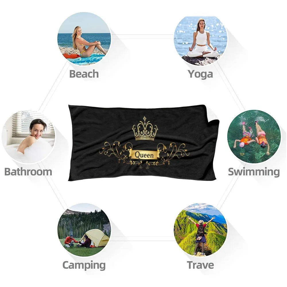 Lemon Print Beach Towel Quick-Dry Microfiber Sand Free For Beach