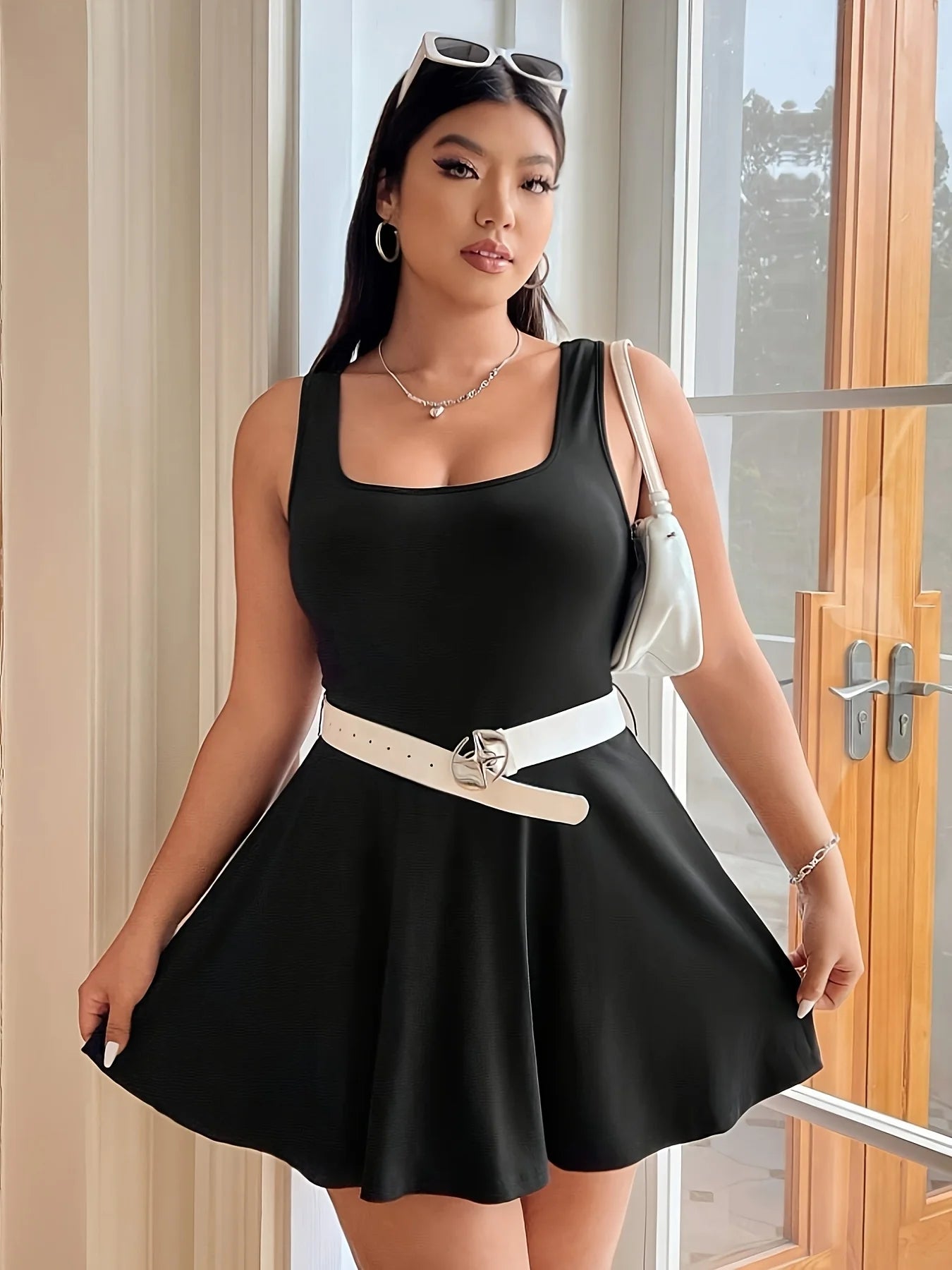 Popular Hot Products for Spring, Summer and Autumn, Home Leisure and Commuting Elegant Solid Color Large-Size Women's Dress