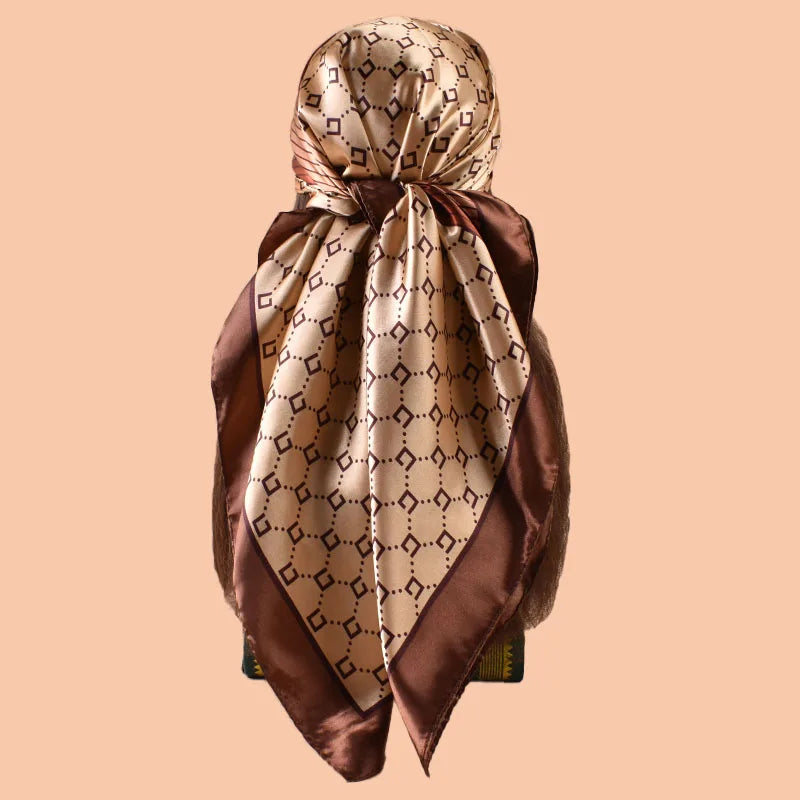 YWQLWJ Women Summer Beach Satin Square Scarf Versatile Fashion Accessories
