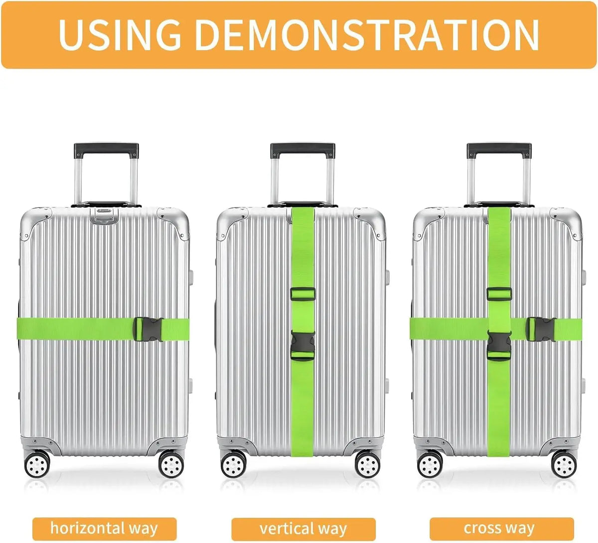 Elastic Luggage Straps for Suitcases With Secure Travel Buckle Set