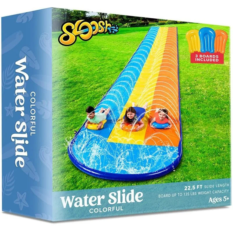 Joyfy Triple Water Slide Bodyboards And Sprinkler For Backyard Fun