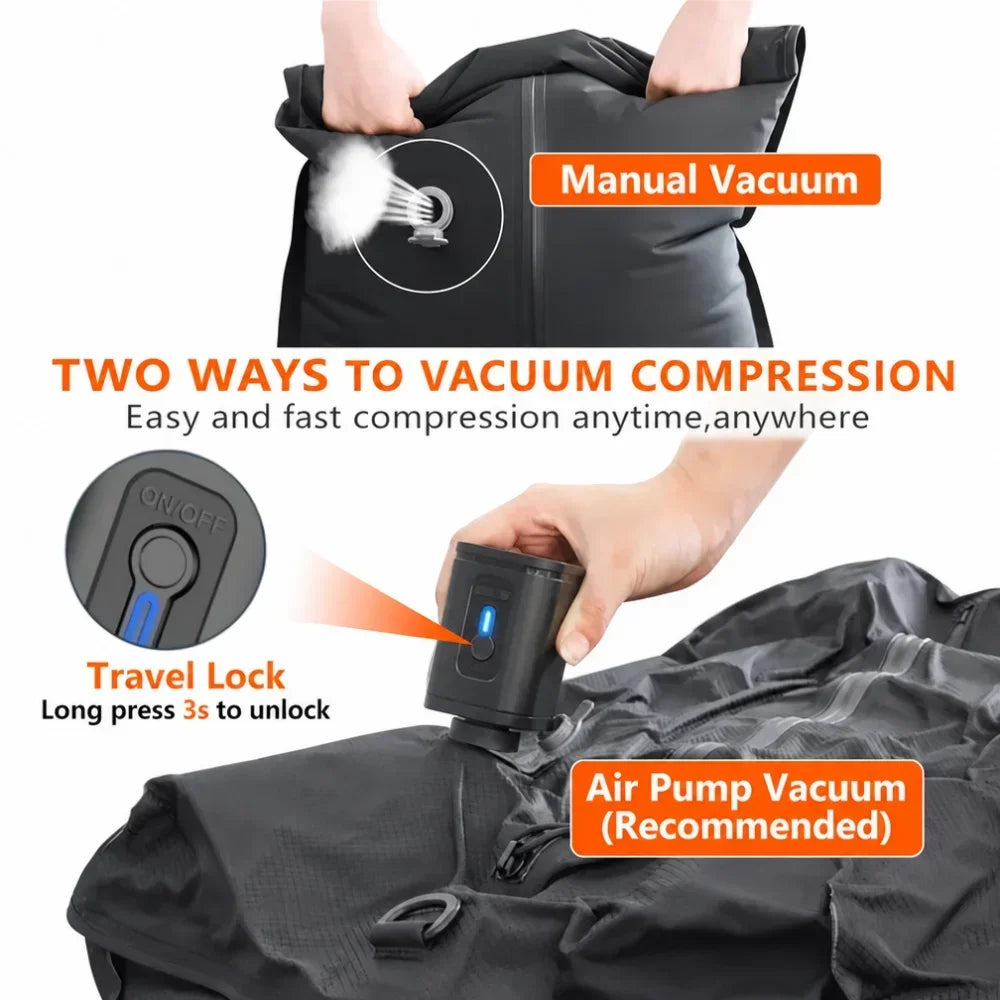 Fun Uncle Reusable Vacuum Compression Bags With Pump For Travel