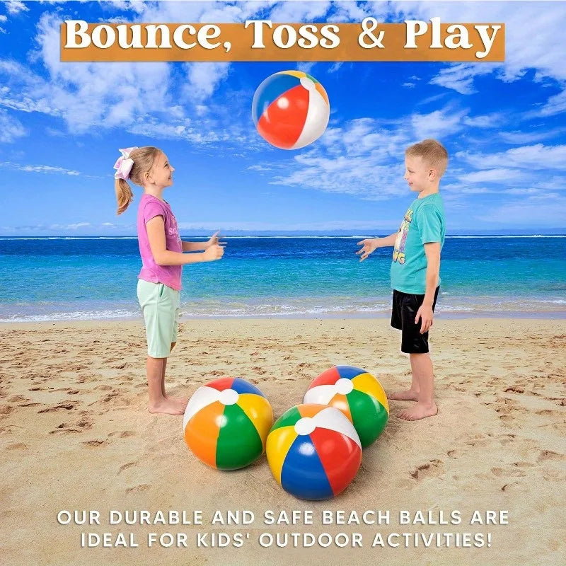 Joyfy 4 Pack Inflatable Beach Balls Outdoor Pool Party Toys