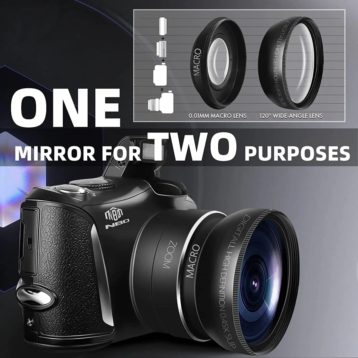 NBD 4K Digital Camera Ultra 48MP Camera Vlogging Camera with Wide Angle Lens 16X Digital Zoom 3.0 Inch Screen Camera