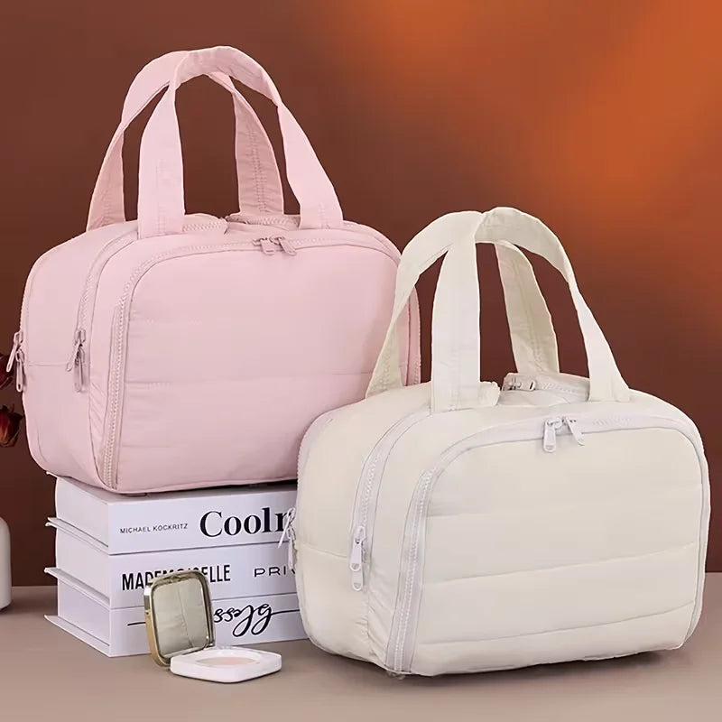Travel Cosmetic Bag With Toiletry Organizer And Luggage Sleeve