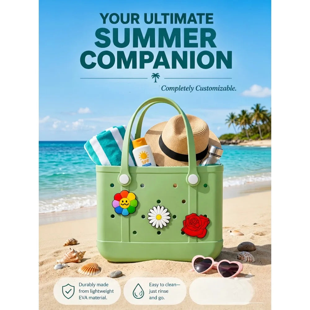 Ladies Rubber Beach Bag Sand Proof Travel Handbag Free Gift