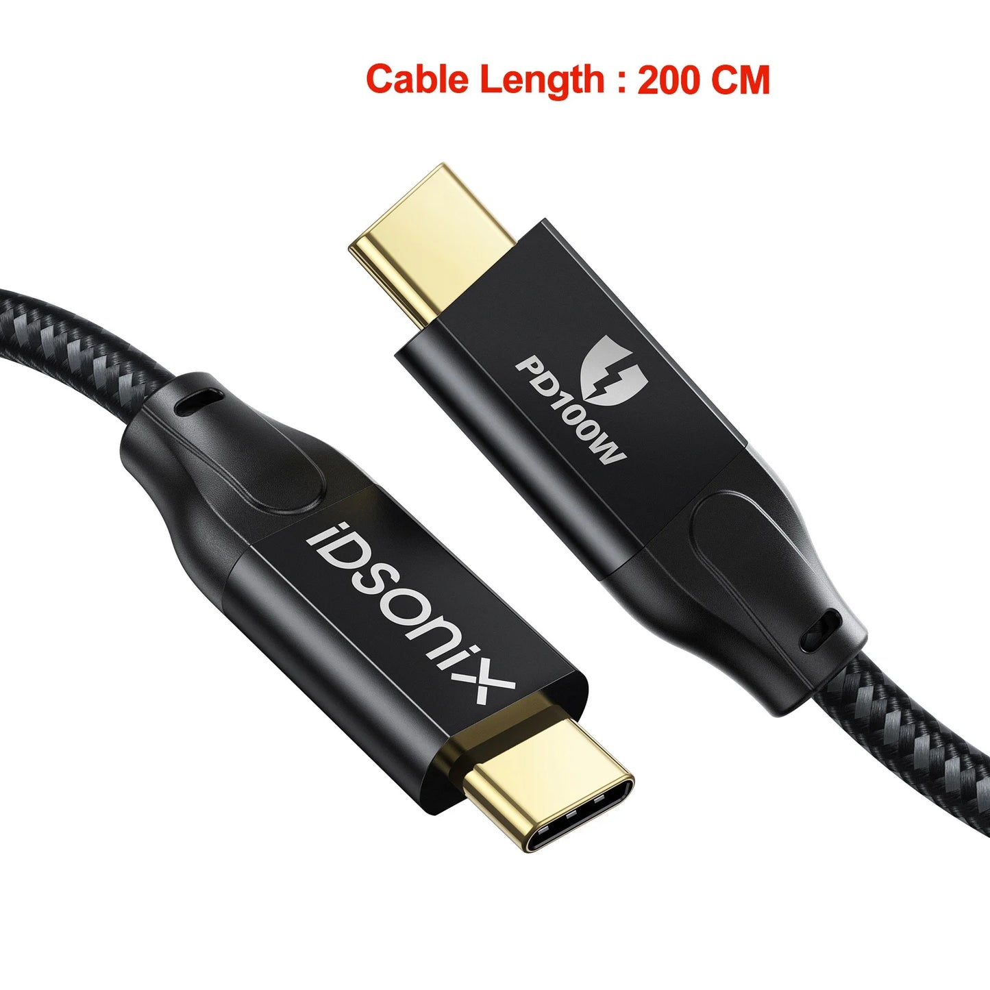 iDsonix USB C Extension Cable Nylon Braided USB C Extender Support 4k@60Hz/100W Fast Charging Type C 3.2 Gen2*2 Extension Cable