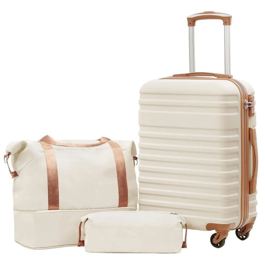 Carry On Luggage Softside Three Piece Set Lightweight Rolling Bags