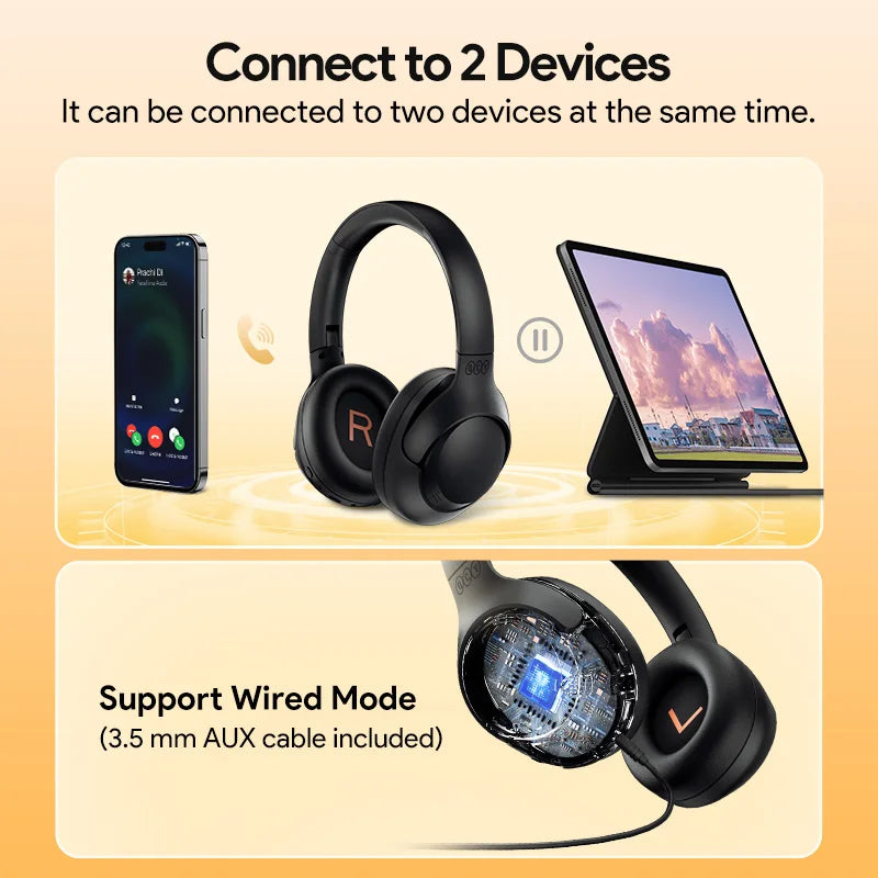 QCY H3 Wireless Headphones Bluetooth 5.4 Active Noise Cancellation