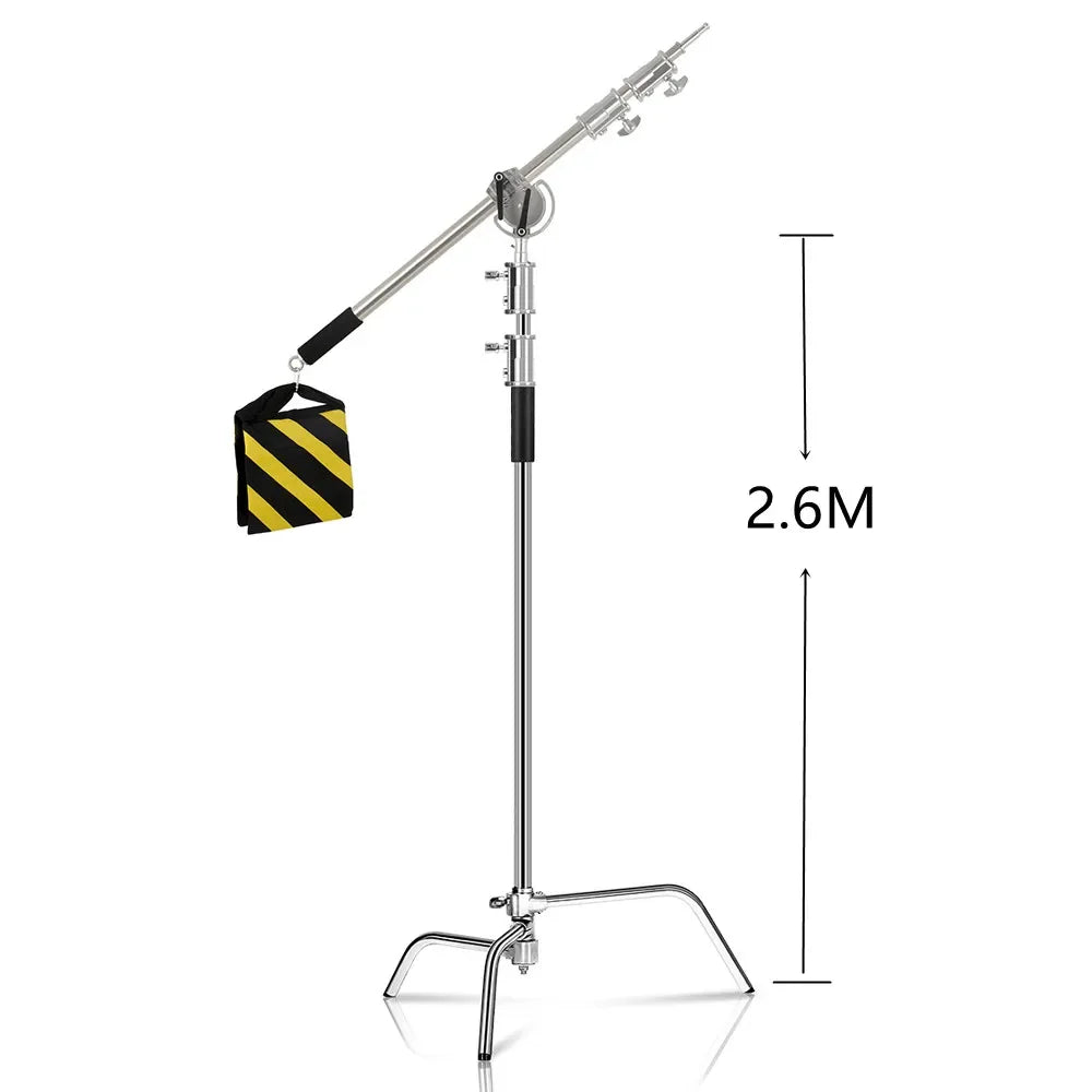 SH Photography C Stand Tripod With Boom Arm Grip Head