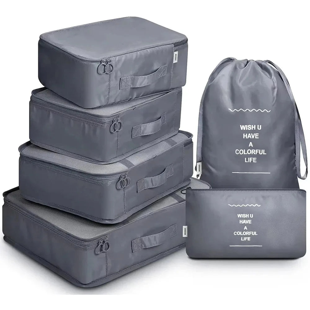 Travel Luggage Organizer Bags for Clothes Shoes and Packing Cubes