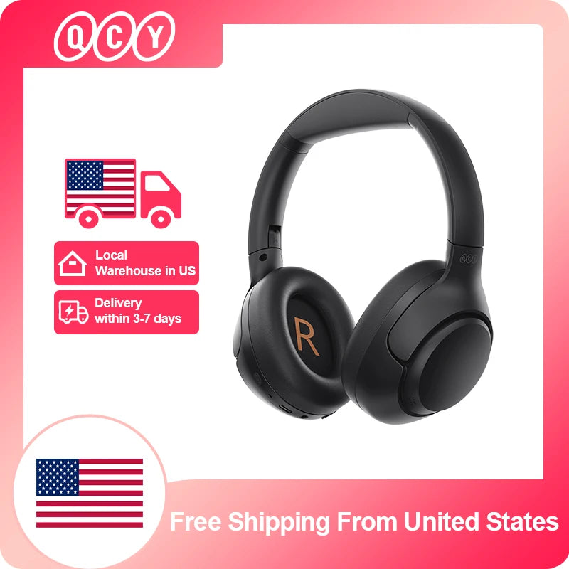 QCY H3 Wireless Headphones Bluetooth 5.4 Active Noise Cancellation