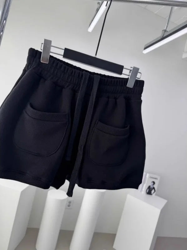 East Gate Drawstring Elastic Waist Shorts Casual Lantern Pants Outdoor Wear High Waist Cotton Blend Summer Season Ladies