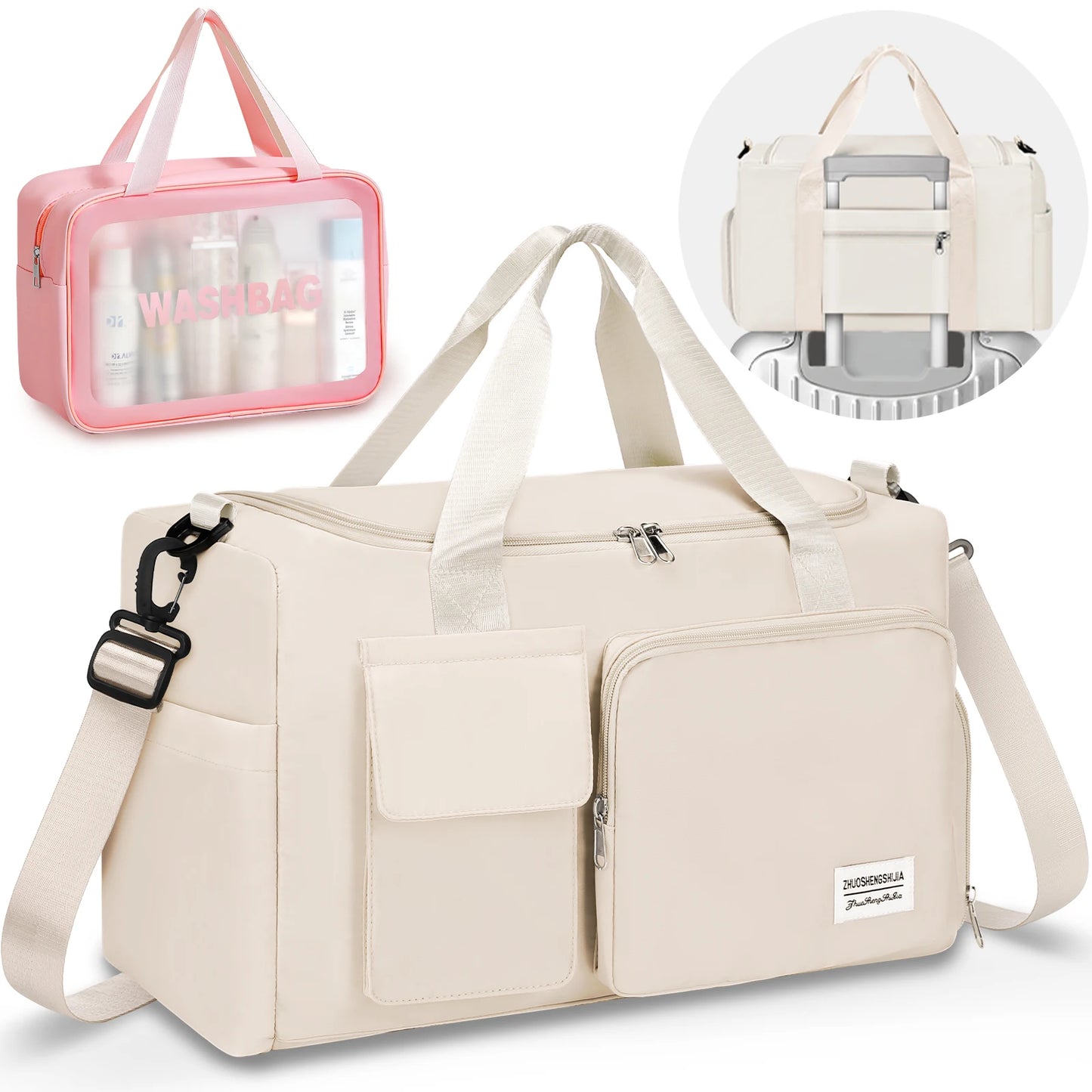 Waterproof Travel Duffel Bag With Dry Wet Separation For Weekender