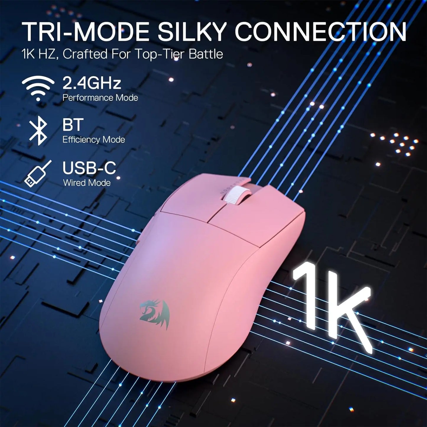 Redragon M916 PRO Wireless Gaming Mouse 26K DPI Ultra Lightweight