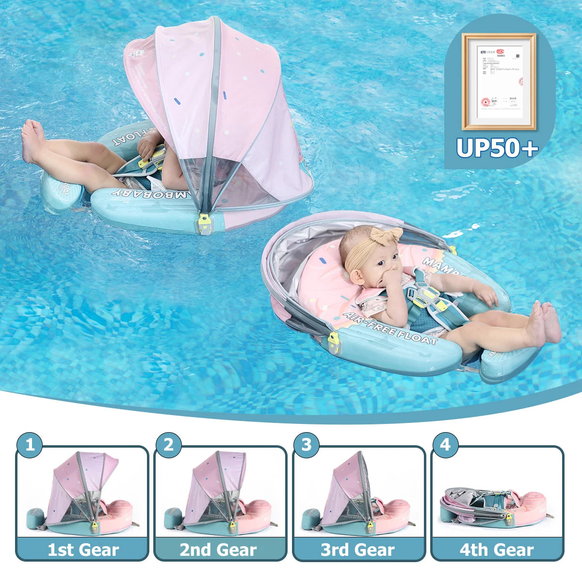 Mambobaby Toddler Swim Float Ring Harness Safe Core No Inflation