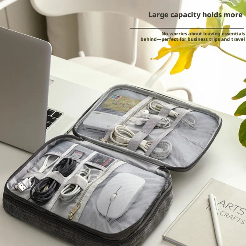 Portable Multi Layer Digital Storage Bag Cable Organizer for Travel