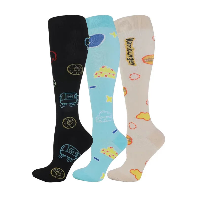 Compression Socks 30mmHg Unisex Three Pairs Knee High Pack