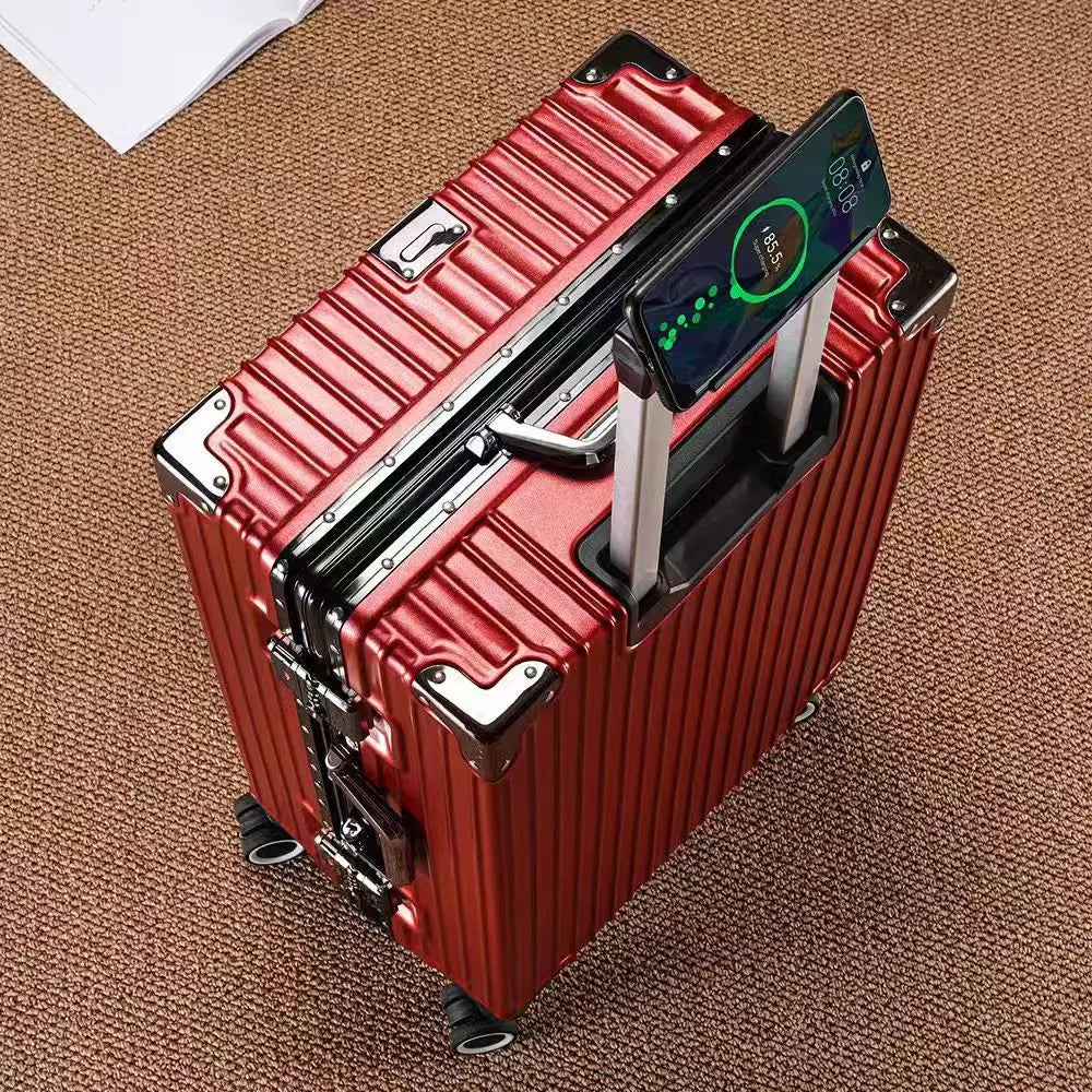Hard Shell Luggage Set Featuring Silent Wheels And Cup Holder