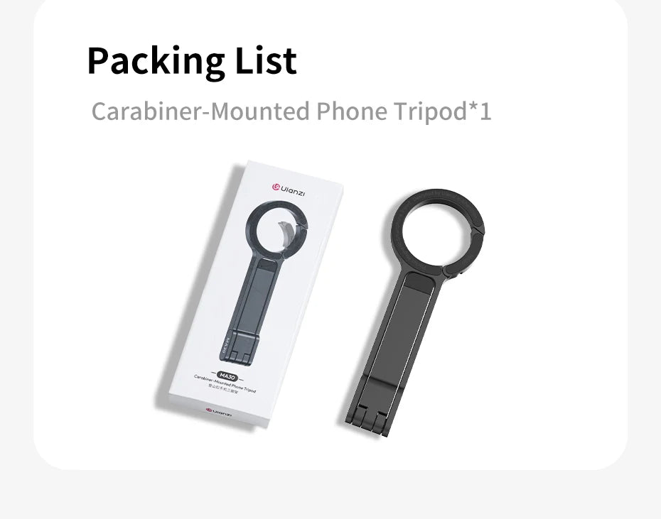 Ulanzi MA30 Carabiner Mounted Phone Tripod For iPhone Pro Max