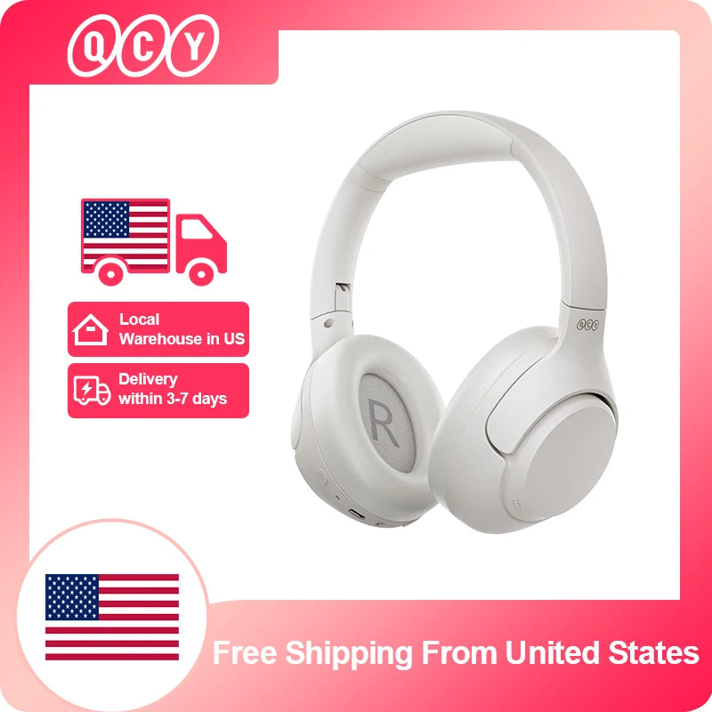 QCY H3 Wireless Headphones Hybrid Active Noise Cancellation Bluetooth 5.4