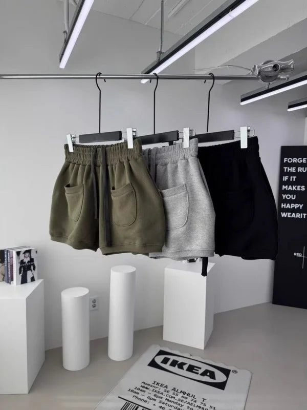 East Gate Drawstring Elastic Waist Shorts Casual Lantern Pants Outdoor Wear High Waist Cotton Blend Summer Season Ladies